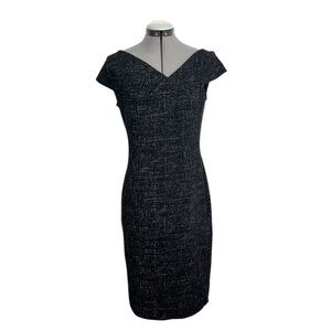 Le Chateau Asymmetrical Neckline Elegant Black Dress